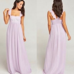 Show Me Your MuMu Violet Chiffon June Maxi Dress